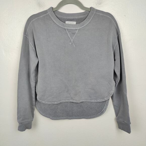 Outerknown Solstice Cutaway Crew‎ Sweatshirt Womens Small Gray Cotton Terry Boho - Picture 1 of 8